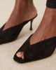 Raid RAID Sonika kitten heel mules in black faux suedette - 2
