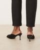 Raid RAID Sonika kitten heel mules in black faux suedette - 4