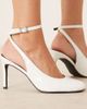Raid RAID Tameika ankle strap pointed toe pumps in white patent - 1
