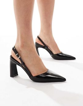 Raid RAID Verena slingback heeled shoes with curved heels in black