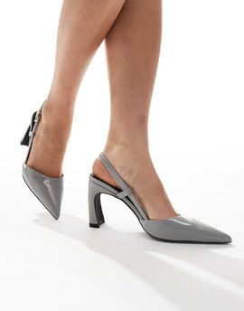 Raid RAID Verena slingback heeled shoes with curved heels in gray