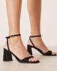 Raid Wide Fit RAID Cora Wide Fit block heel sandals in black suedette-Red - 1