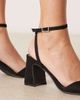 Raid Wide Fit RAID Cora Wide Fit block heel sandals in black suedette-Red - 2