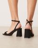 Raid Wide Fit RAID Cora Wide Fit block heel sandals in black suedette-Red - 3