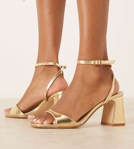 Raid Wide Fit RAID Cora Wide Fit block heel sandals in gold