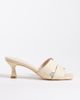 Raid Wide Fit RAID Wide Fit Clydie kitten heel mule sandals in raffia-Neutral - 1