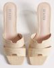 Raid Wide Fit RAID Wide Fit Clydie kitten heel mule sandals in raffia-Neutral - 3
