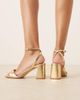 Raid Wide Fit RAID Wide Fit Cora block heeled sandals in gold - 3