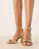 Raid Wide Fit RAID Wide Fit Cora block heeled sandals in gold - 4