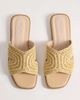 Raid Wide Fit RAID Wide Fit Coraline flat slide sandals in camel raffia-Neutral - 2