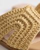 Raid Wide Fit RAID Wide Fit Coraline flat slide sandals in camel raffia-Neutral - 4