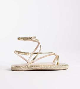 Raid Wide Fit RAID Wide Fit Danita espadrille flat sandals in gold