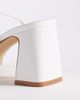 Raid Wide Fit RAID Wide Fit Devena block heeled sandals in gold detail in white - 3