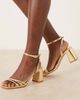 Raid Wide Fit RAID Wide Fit Kittey block heel sandals in gold - 1