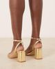 Raid Wide Fit RAID Wide Fit Kittey block heel sandals in gold - 2