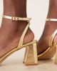 Raid Wide Fit RAID Wide Fit Kittey block heel sandals in gold - 4