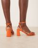 Raid Wide Fit RAID Wide Fit Kittey block heel sandals in orange - 3
