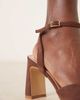 Raid Wide Fit RAID Wide Fit Kristina block heel shoes in brown suedette - 3
