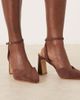 Raid Wide Fit RAID Wide Fit Kristina block heel shoes in brown suedette - 4