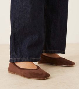 Raid Wide Fit RAID Wide Fit Maryana ballet flats in brown suedette