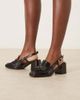 Raid Wide Fit RAID Wide Fit Nisha block heel slingback shoes in black patent - 4