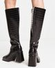 Raid Wide Fit RAID Wide Fit Pacfic heeled knee boots in black croc - 2