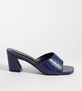 Raid Wide Fit RAID Wide Fit Saanvi block heel mules in blue