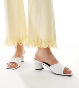Raid Wide Fit RAID Wide Fit Saanvi block heel mules in white