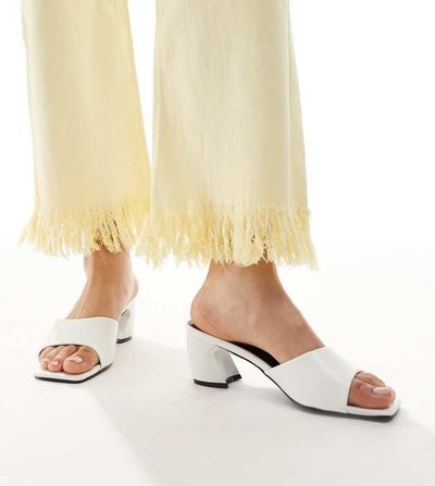 Raid Wide Fit RAID Wide Fit Saanvi block heel mules in white
