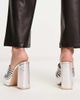 Raid Wide Fit RAID Wide Fit Stella platform mules in metallic silver - 2