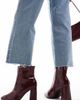 Raid Wide Fit RAID Wide Fit Tetlee block heel ankle boots in burgundy patent-Red - 1