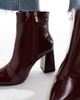 Raid Wide Fit RAID Wide Fit Tetlee block heel ankle boots in burgundy patent-Red - 3