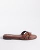 Raid Wide Fit RAID Wide Fit Toffee flat sandal slides in brown - 1