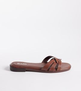 Raid Wide Fit RAID Wide Fit Toffee flat sandal slides in brown