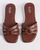 Raid Wide Fit RAID Wide Fit Toffee flat sandal slides in brown - 2