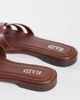 Raid Wide Fit RAID Wide Fit Toffee flat sandal slides in brown - 4