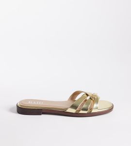 Raid Wide Fit RAID Wide Fit Toffee flat sandal slides in gold