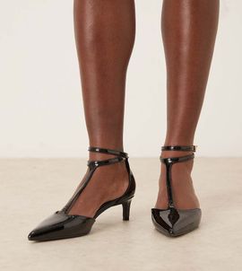Raid Wide Fit RAID Wide Fit Tosha kitten heel shoes in black patent
