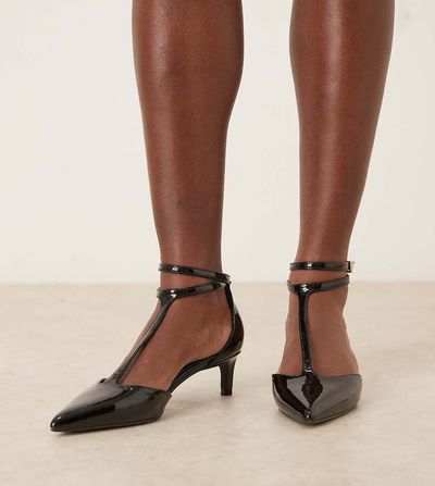 Raid Wide Fit RAID Wide Fit Tosha kitten heel shoes in black patent