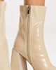 Raid Wide Fit RAID Wide Fit Vista heeled sock boots in ecru vinyl-White - 3