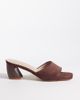 Raid Wide Fit RAID Wide Fit Wide Fit Saanvi block heeled mules in brown suedette - 1