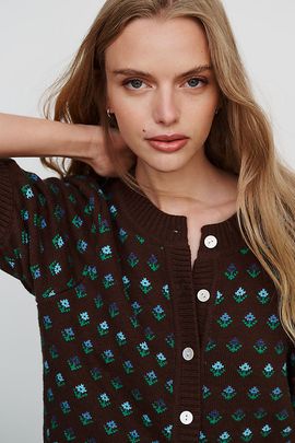 Rails Christine Short-Sleeve Cardigan Sweater