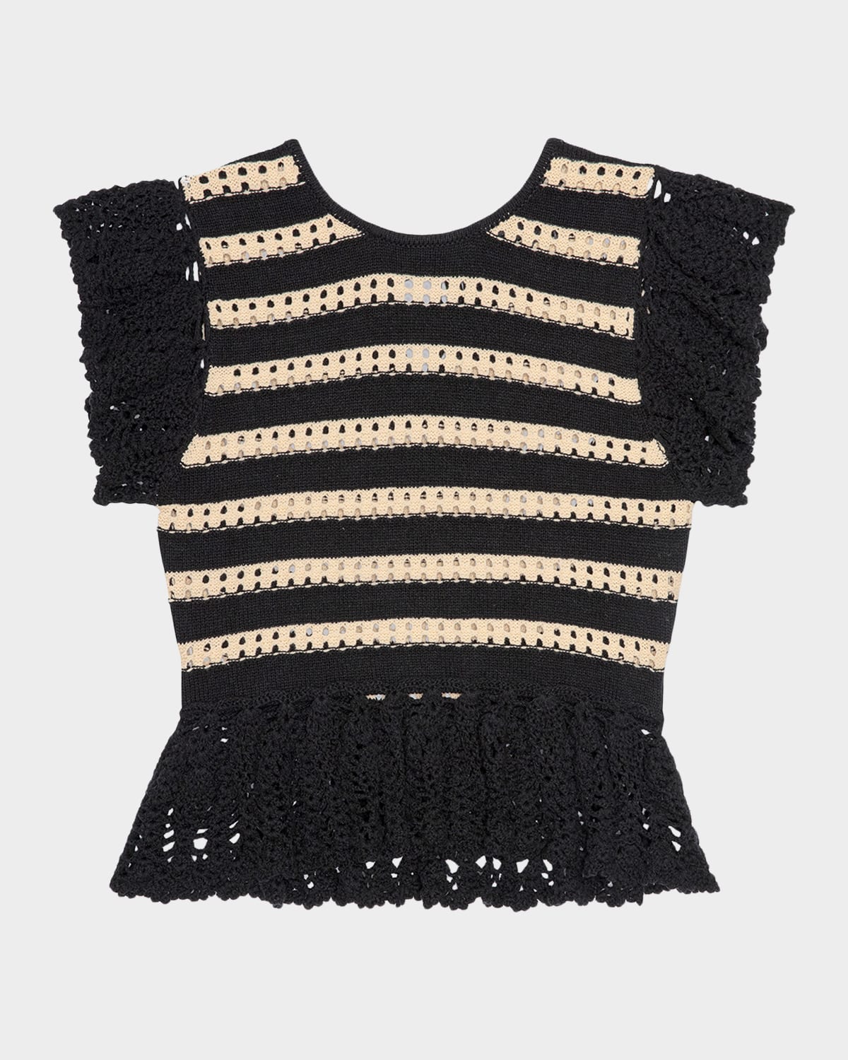 Rails Coen Stripe Cotton-Crochet Top