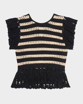 Rails Coen Stripe Cotton-Crochet Top