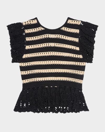 Rails Coen Stripe Cotton-Crochet Top