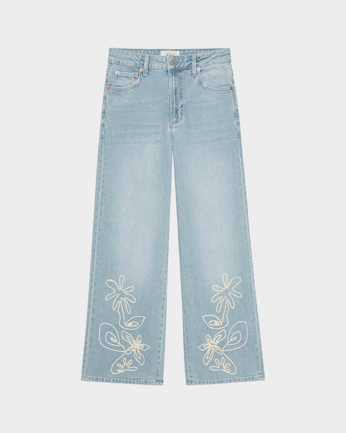 Rails Getty Embroidered Wide Cropped Jeans