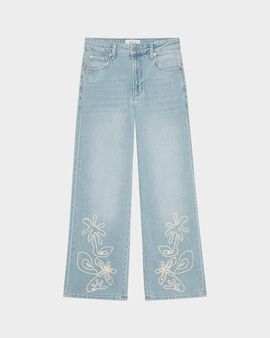 Rails Getty Embroidered Wide Cropped Jeans