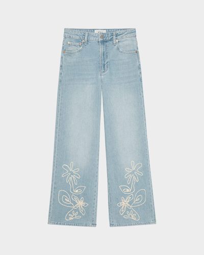 Rails Getty Embroidered Wide Cropped Jeans
