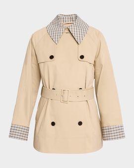 Rails Lucien Gingham Gabardine Trench Coat
