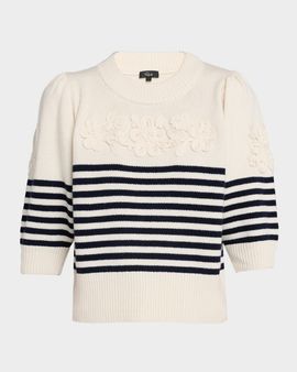 Rails Martha Floral Striped Wool-Blend Sweater